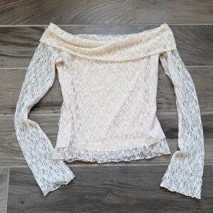 Elegant Lace Off-Shoulder Long Sleeve Top